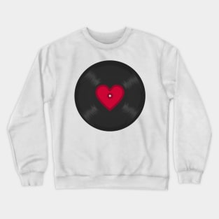 LP Vinyl Record With Heart Crewneck Sweatshirt